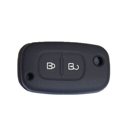 Protection silicone de Coque Clef 2 Boutons Noir - renault 19532N