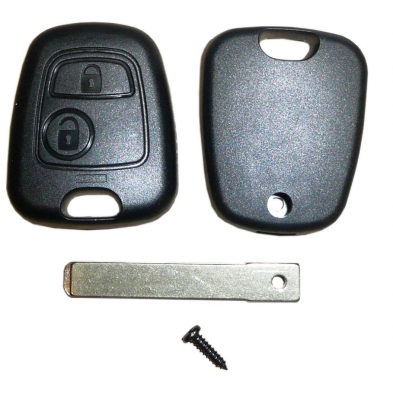 1x Coque Clef 2 Boutons - Peugeot 106 206 207 307
